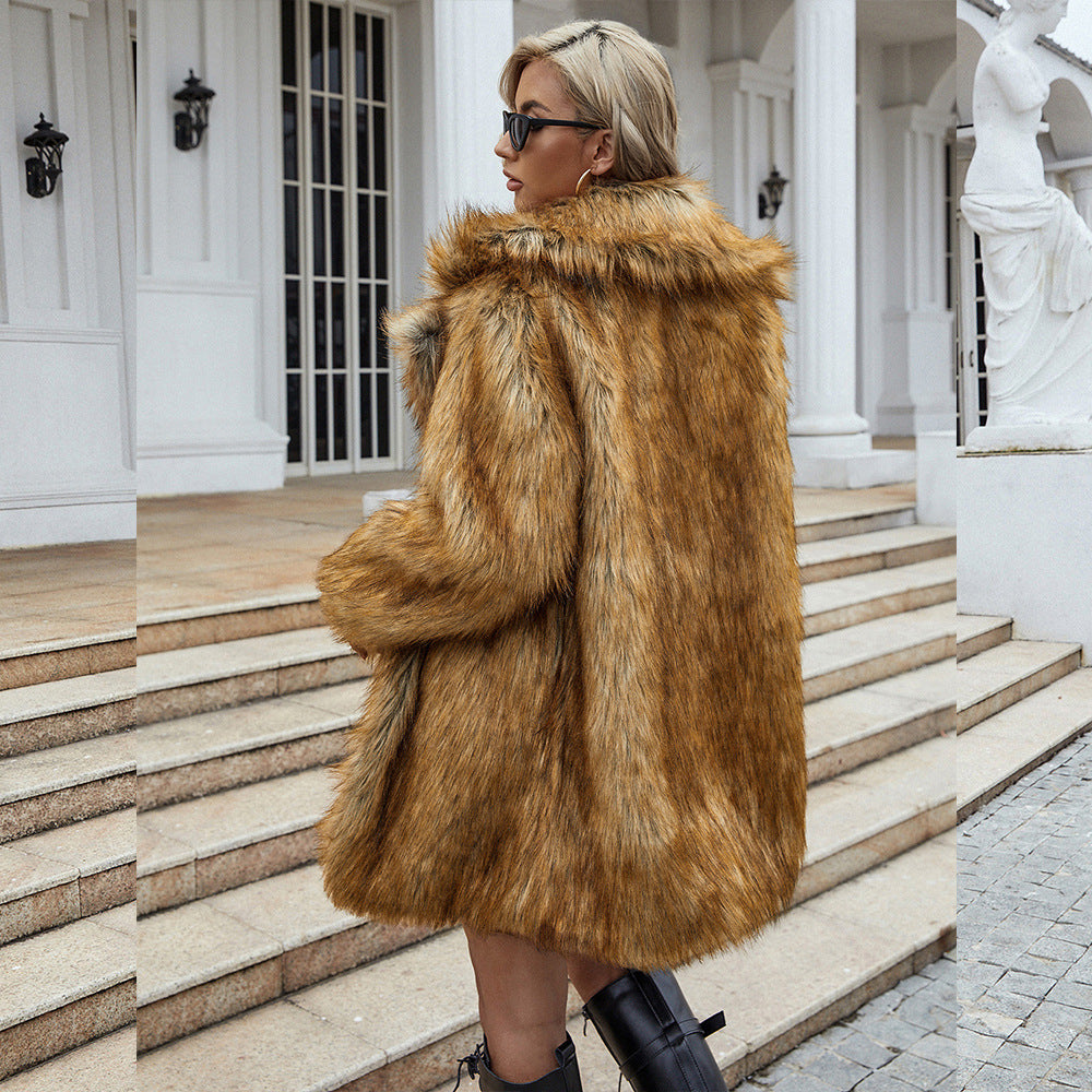Women's Luxury Faux Fur Coat
