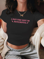 Women's Cropped T-Shirt with Cherry Print
