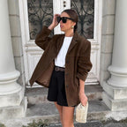 Women's Elegant Modern Cut Jacket with Pockets