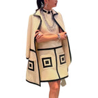 Elegant Textured Jacket with Contrast Stitching