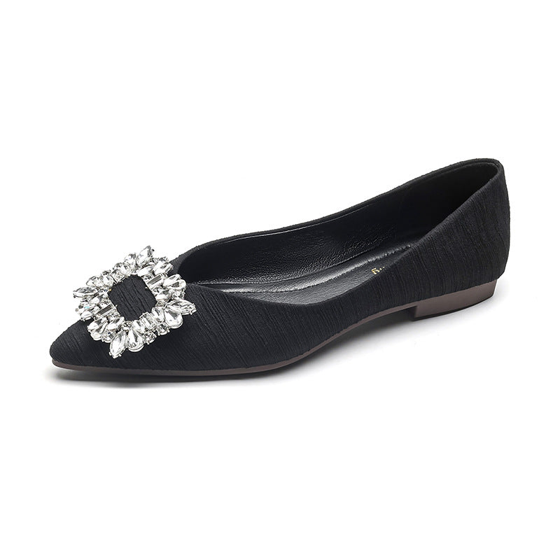 Women's Ballet Flats with Crystal Accent