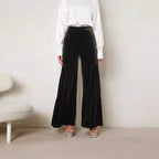 Women's Elegant High-Waisted Wide-Leg Velvet Pants