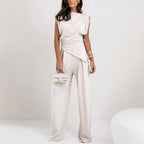 Women's Elegant Asymmetric Wide-Leg Jumpsuit