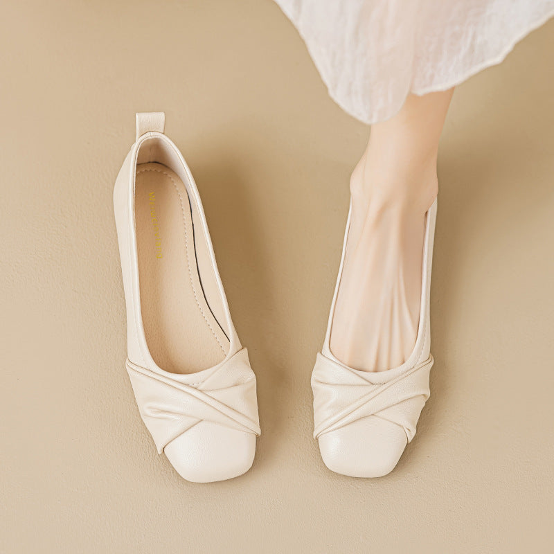 Women's Ballet Flats with Knot Design