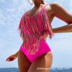 Women's Swimsuit with Colorful Fringe Design