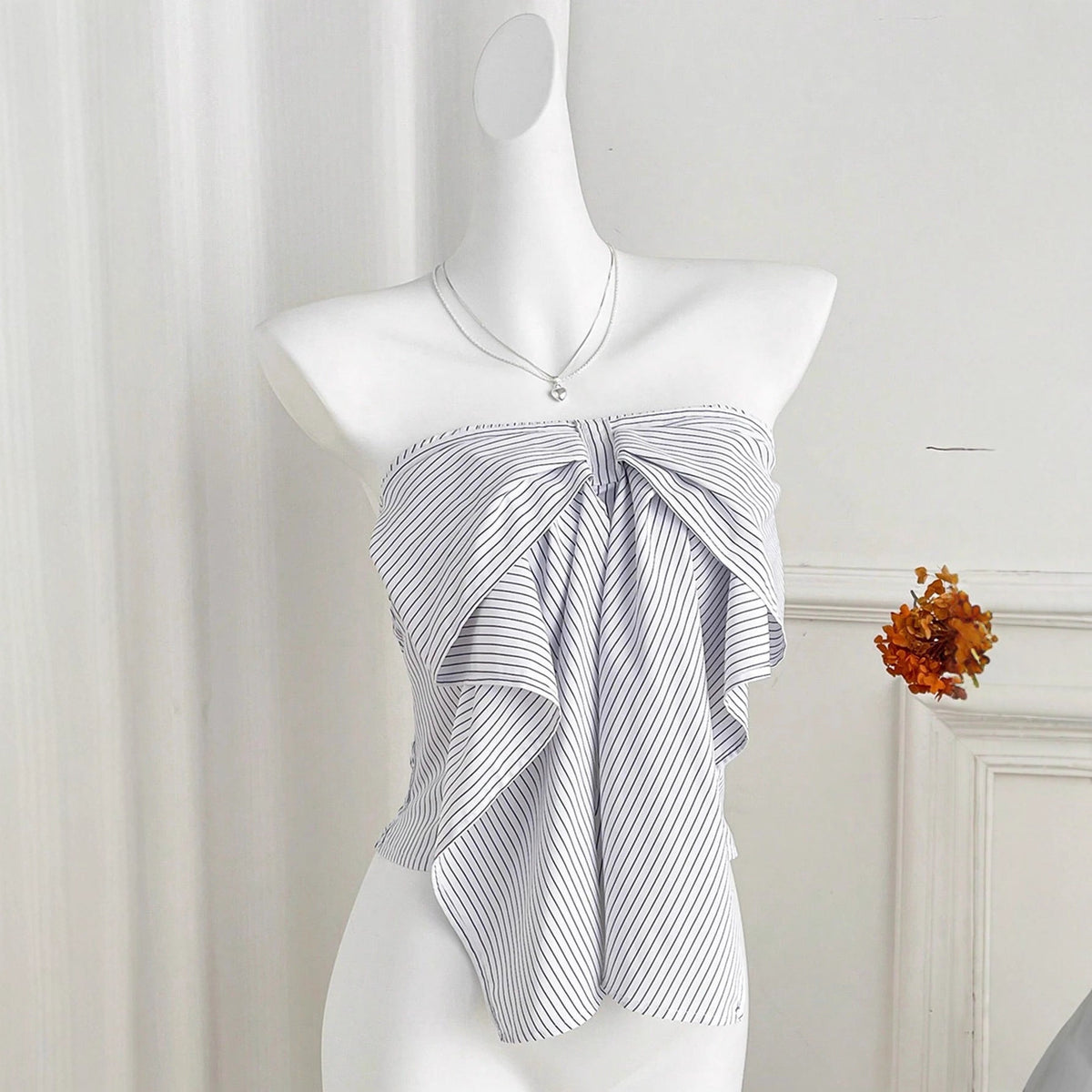 Women's Wrap-Style Top with Ruffles