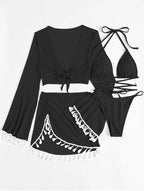 Women's Swim Set with Charming Fringe
