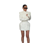 Women's Fashionable Blazer Skirt with Floral Design and Tailored Fit
