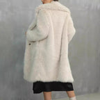 Women's Comfortable Faux Fur Coat with Luxurious Lapel