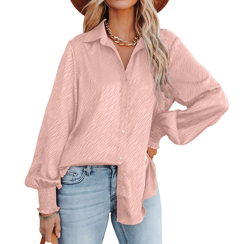 Elegant Blouse with Ruffles and Relaxed Fit
