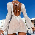 Women's Swim Dress with Elegant Wave Design