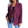 Women's Corduroy Jacket with Double-Breasted Button Placket and Modern Cut