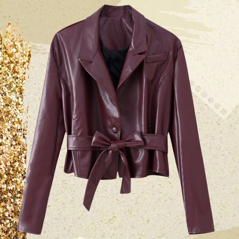 Elegant Women's Faux Leather Jacket
