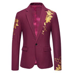 Women's Elegant Blazer with Floral Design and Silky Finish