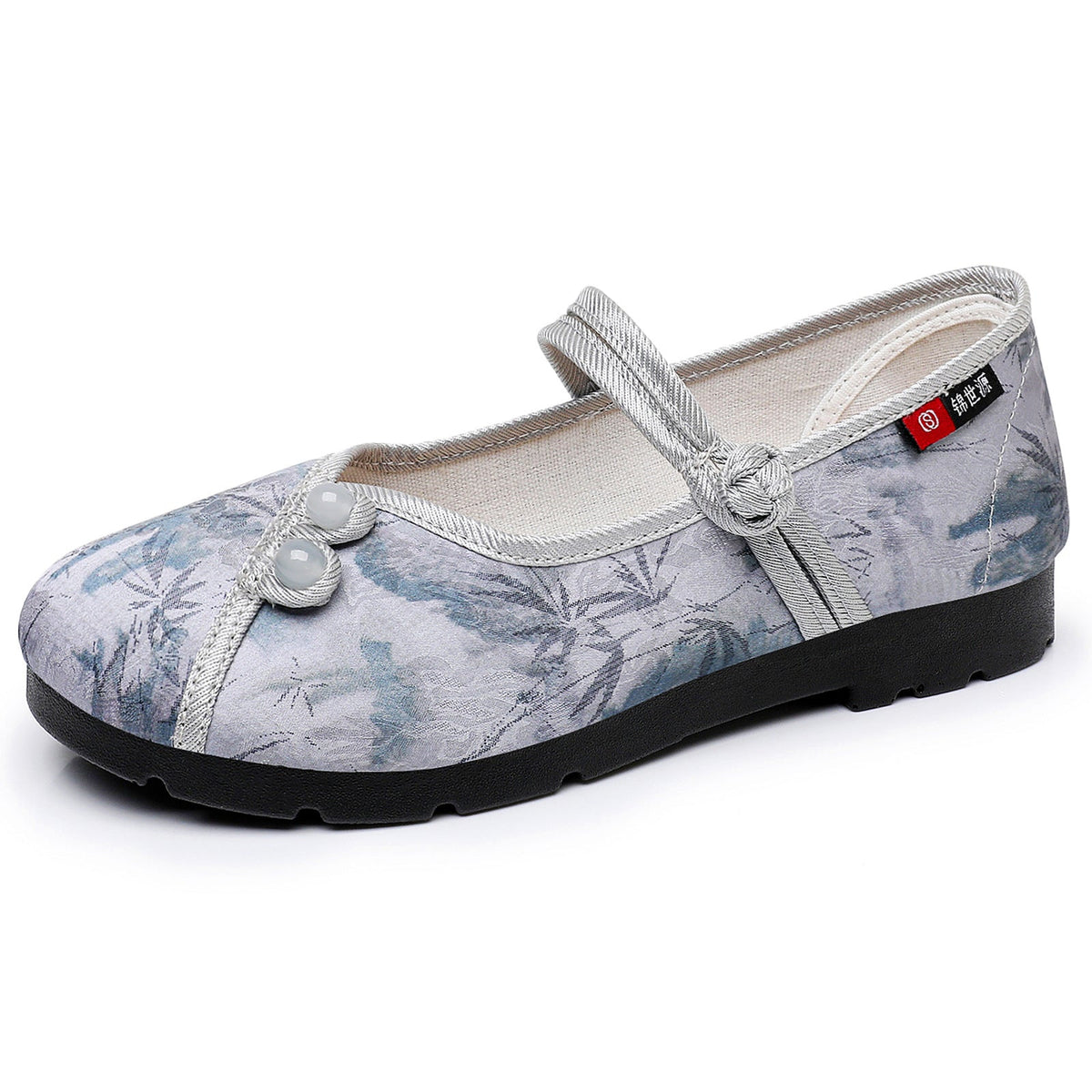 Women's Ballet Flats with Button Detail