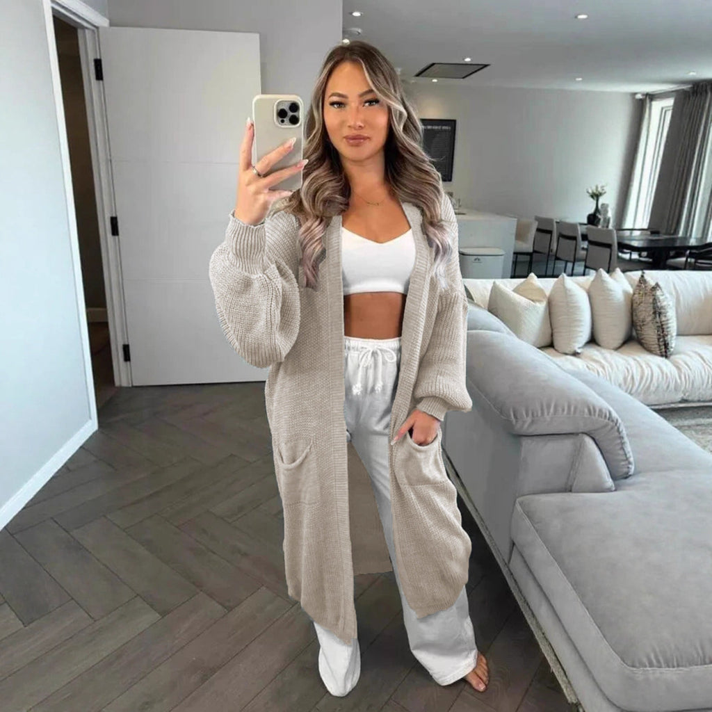 Women's Casual Knit Coat with Deep Pockets