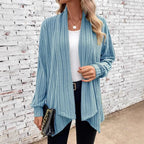 Women's Trendy Cardigan with Textured Design and Open Cut
