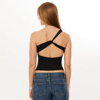 Women's Asymmetrical Top with Decorative Straps