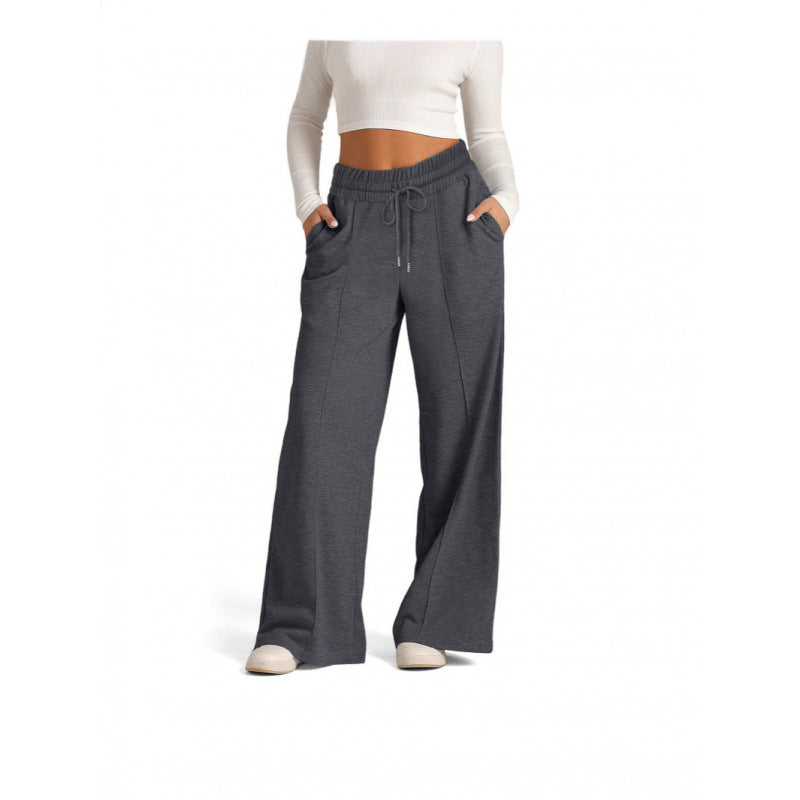 Women's Wide-Leg Joggers with Elastic Waistband and Side Pockets
