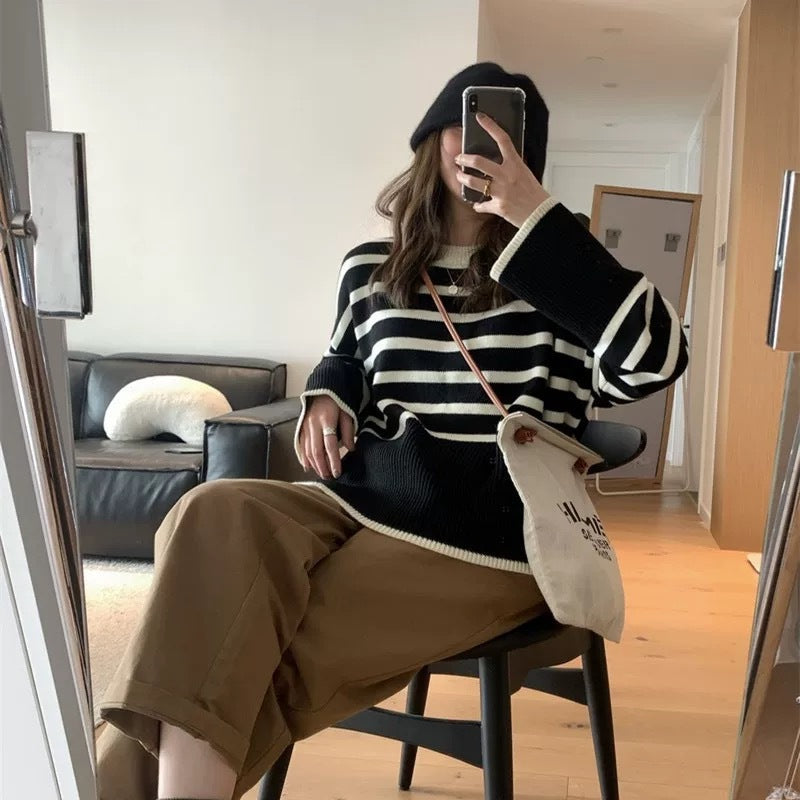 Women's Cozy Striped Knit Sweater