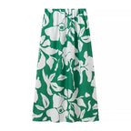 Women's Floral Maxi Skirt with Elastic Waistband