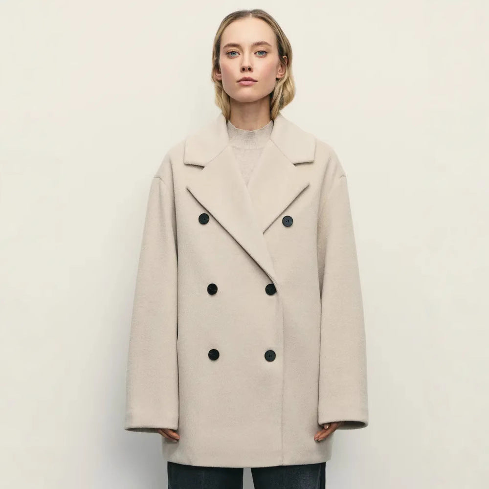 Women's Elegant Double-Breasted Coat Jacket