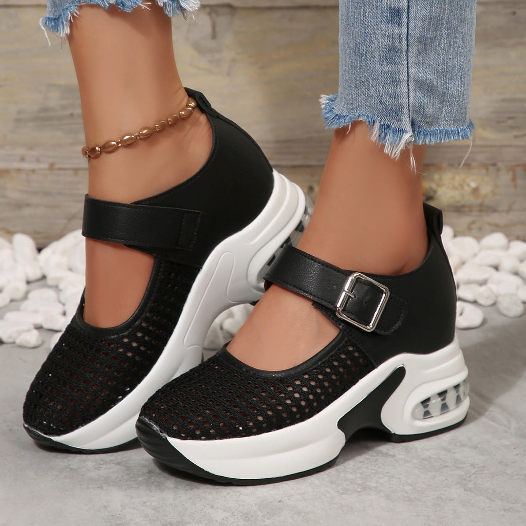 Women's Breathable Sneaker with Adjustable Strap and Cushioned Footbed
