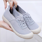 Women's Breathable Casual Sneakers with Flexible Sole and Elastic Lacing