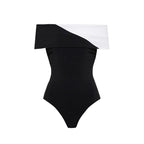 Women's Off-Shoulder Swimsuit with Ruffle Maxi Skirt