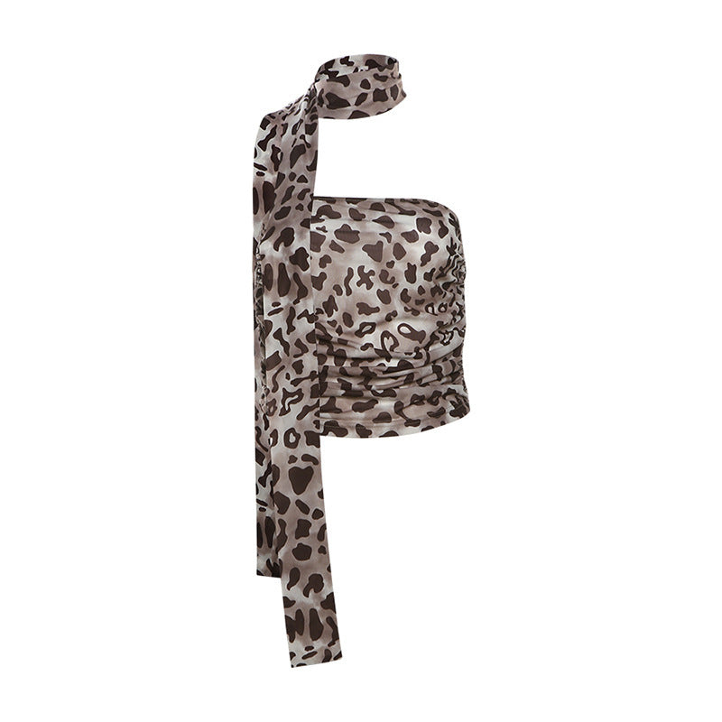 Women's Unique Wrap Top with Asymmetric Design and Ruffle Details