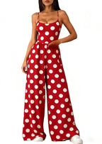 Women's Elegant Geometric Print Wide-Leg Jumpsuit