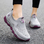 Women's Breathable Slip-On Walking Sneakers with Flexible Sole