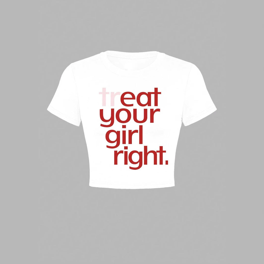Women's Crop T-Shirt with Creative Statement Print