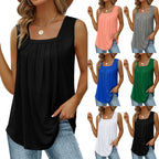 Sleeveless Blouse Top with Pleats
