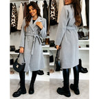 Elegant Asymmetrical Trench Coat with Belt
