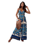 Women's Floral Jumpsuit with Wide Legs