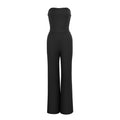 Women's Flattering Jumpsuit with Bandeau Neckline and Wide Leg