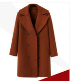 Women's Elegant Double-Breasted Coat with Modern Lapel