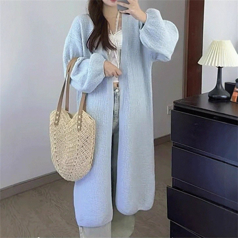Long Women's Knit Jumpsuit with Dropped Shoulders