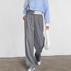Women's Elegant Wide-Leg Pants with Belt and Pleats