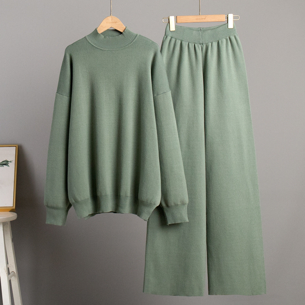 Women's Comfortable Wide-Cut Knit Ensemble
