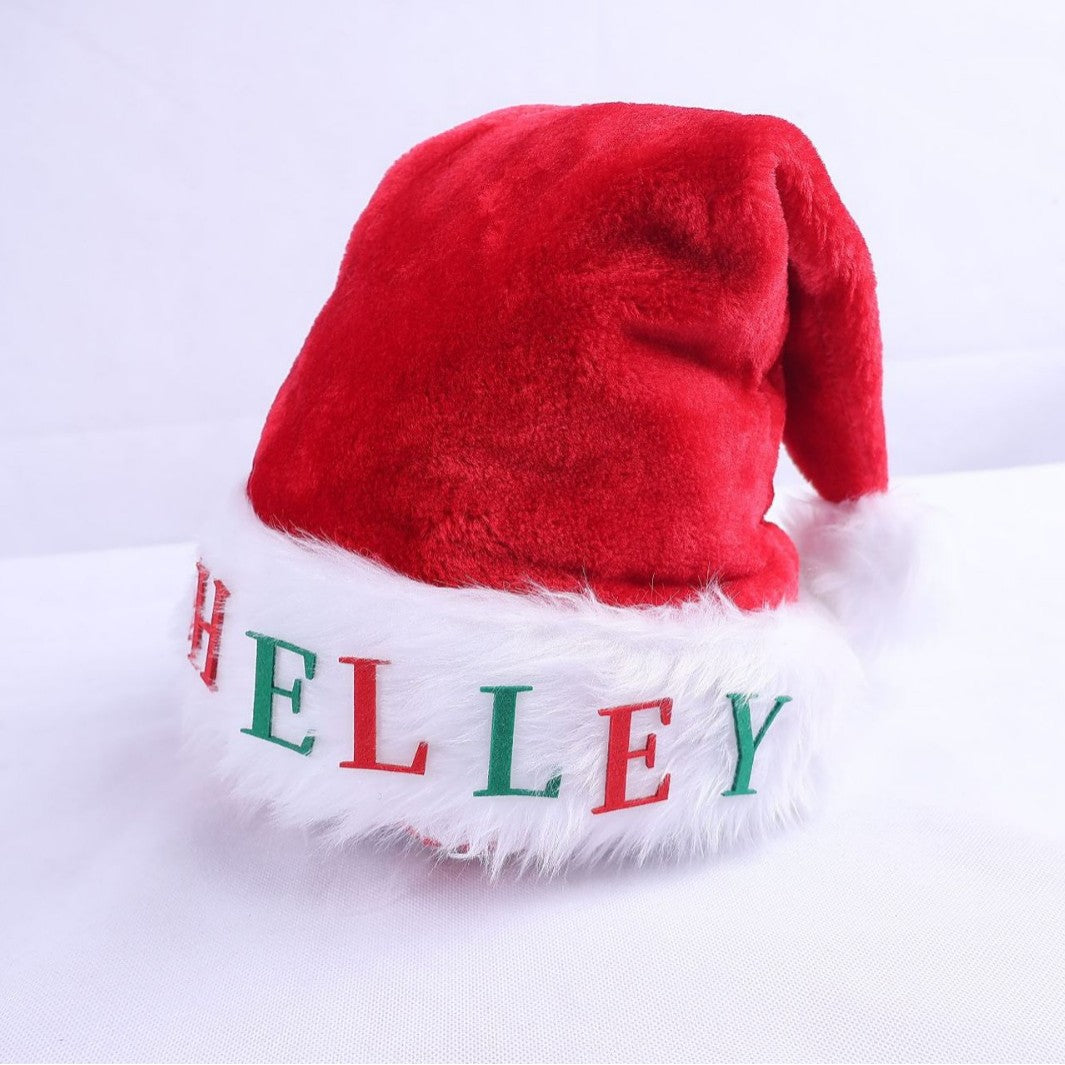 Christmas hat with lights and appliqués