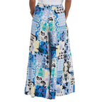 Women's Maxi Skirt with Colorful Geometric Pattern and Elastic Waistband