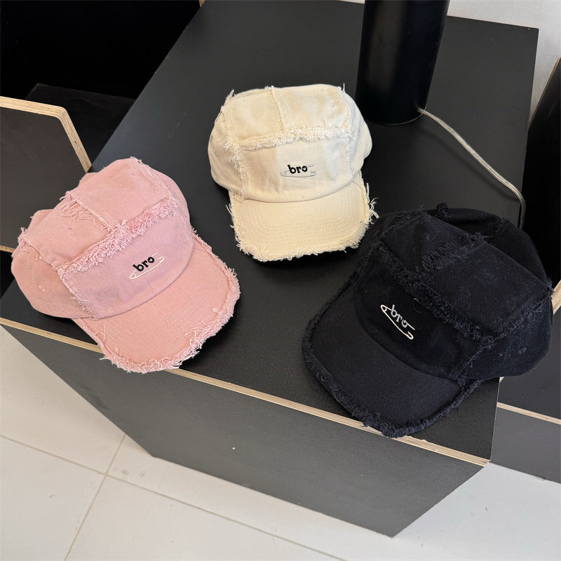Men's Distressed Denim Snapback Cap