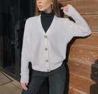 Women's Chunky Knit Cardigan with Buttons