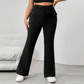 Women's Flared Pants with Practical Side Pockets and Elastic Waistband