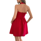 Sleeveless Dress with Wide Skirt