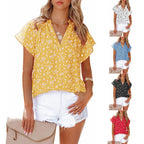 Women's Blouse with Floral Pattern and Casual Cut