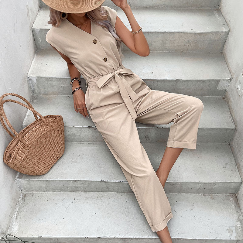 Women's Jumpsuit with Tailored Fit and Practical Pockets