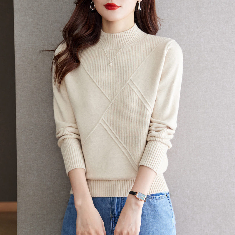 Elegant Ribbed Knit Sweater